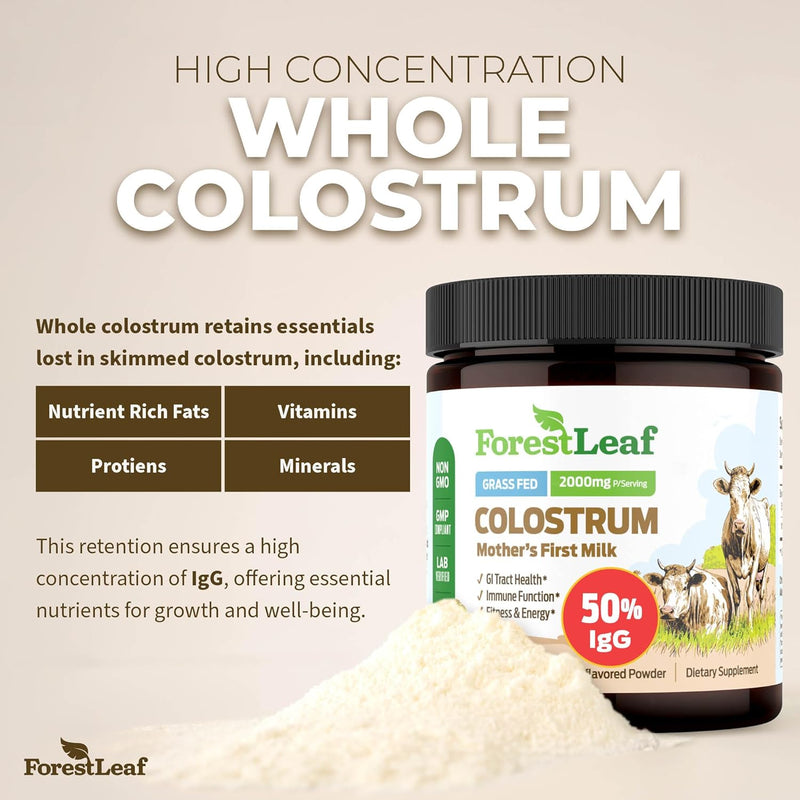 forestleaf-colostrum-powder-50-igg-highest-pure-concentration-grass-fed-colostrum-supplement-for-gut-health-immune-support-and-muscle-recovery-bovine-colostrum-for-humans-unflavored-45-servings-2