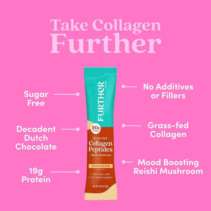 further-food-chocolate-collagen-peptides-powder-stick-packs-grass-fed-pasture-raised-hydrolyzed-type-1-3-protein-gut-health-joint-hair-skin-nails-paleo-keto-sugar-free-974-oz-3