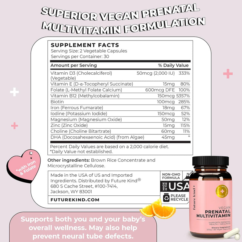 future-kind-vegan-prenatal-vitamin-with-dha-l-methylfolate-in-glass-bottle---prenatal-folate-supplement-for-women-with-vitamin-d-e-iron-biotin---gluten-free-non-gmo-60ct-5