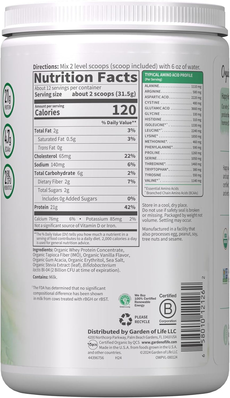 garden-of-life-grass-fed-whey-protein-powder-vanilla---21g-protein-for-women-men-probiotics---12-servings---gluten-free-non-gmo-kosher-humane-rbst-rbgh-hormone-free-6