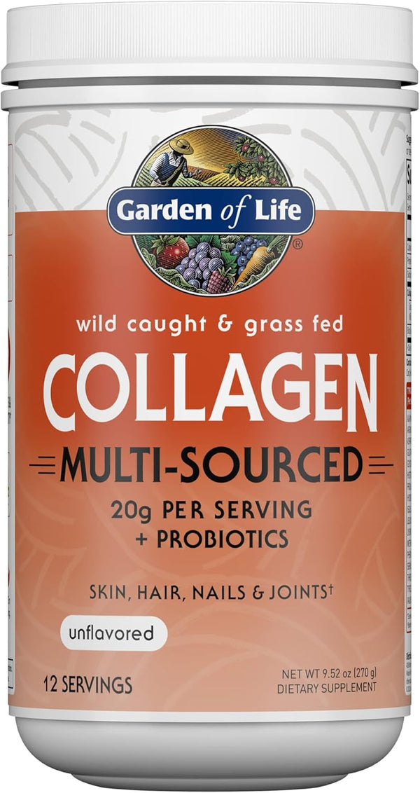 garden-of-life-marine-grass-fed-collagen-peptides-powder-supplement-type-i-iii-with-probiotics-bcaas-for-mobility-joint-health-hair-skin-nails---unflavored-20g-per-serving-12-servings-1