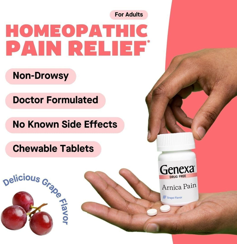 genexa-arnica-tablets-for-pain-relief-formula-alleviate-muscle-joint-pain-soreness-stiffness-delicious-organic-grape-flavor-homeopathic-remedy-made-clean-300-chewable-tablets-3-pack-3