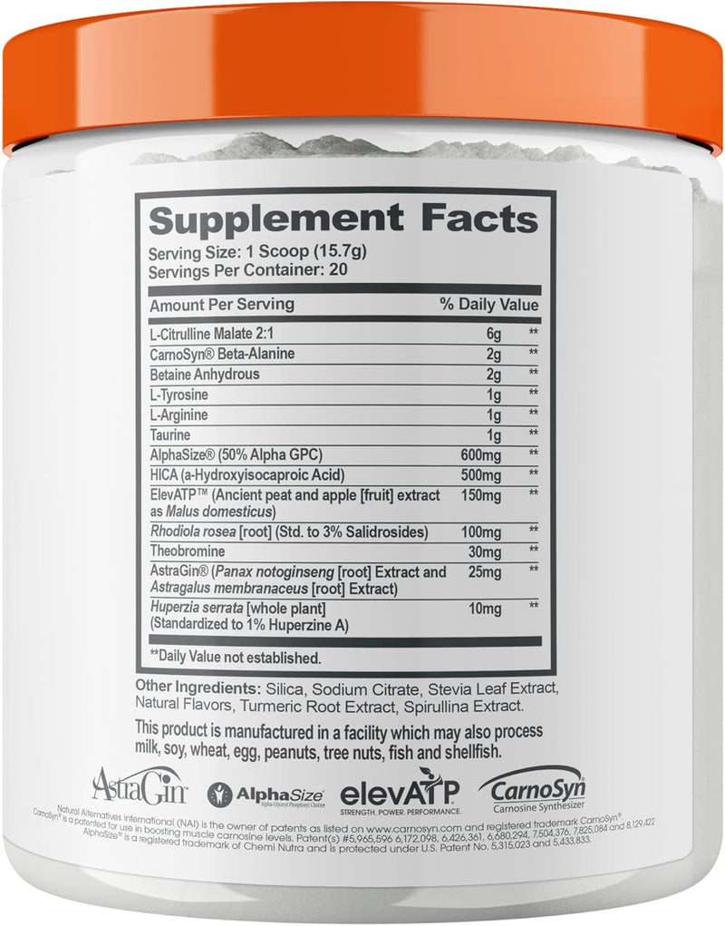 genius-pre-workout-powder-sour-apple---all-natural-nootropic-pre-workout-caffeine-free-nitric-oxide-booster-supplement-with-beta-alanine-alpha-gpc---no-artificial-flavors-sweeteners-or-dyes-2