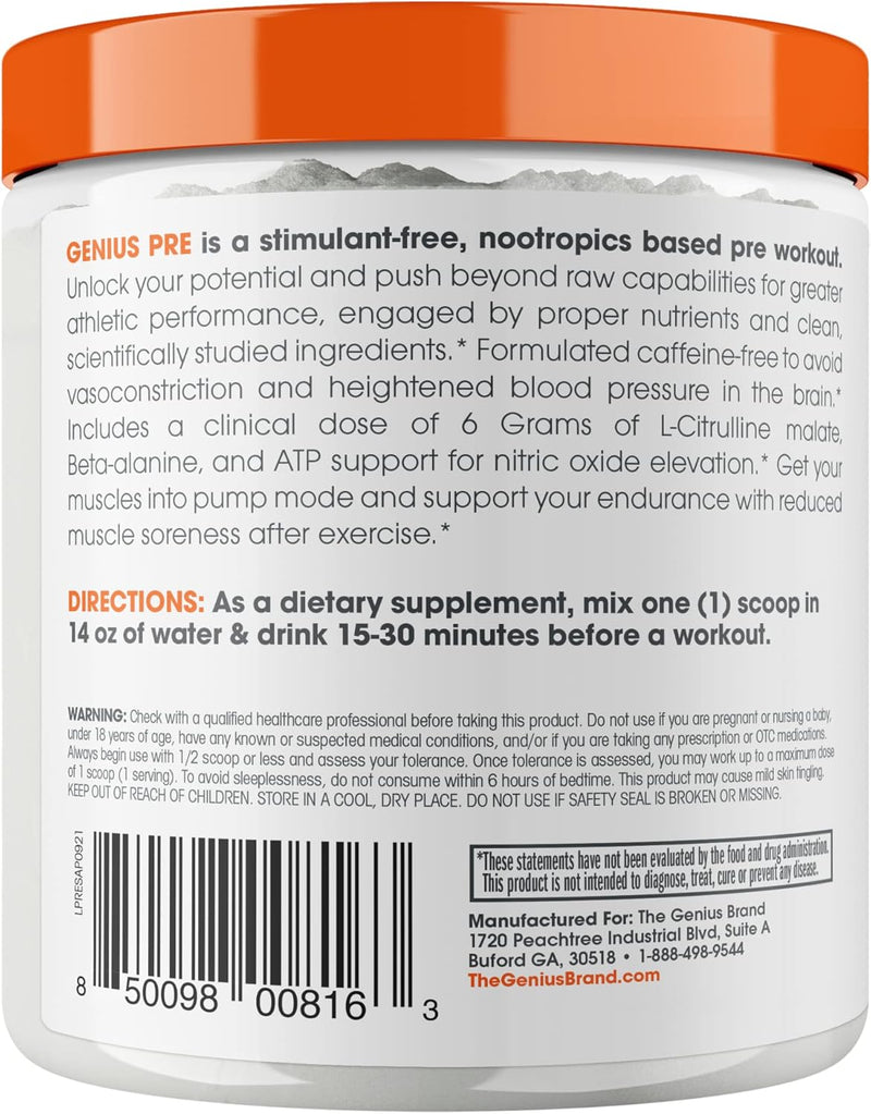 genius-pre-workout-powder-sour-apple---all-natural-nootropic-pre-workout-caffeine-free-nitric-oxide-booster-supplement-with-beta-alanine-alpha-gpc---no-artificial-flavors-sweeteners-or-dyes-3