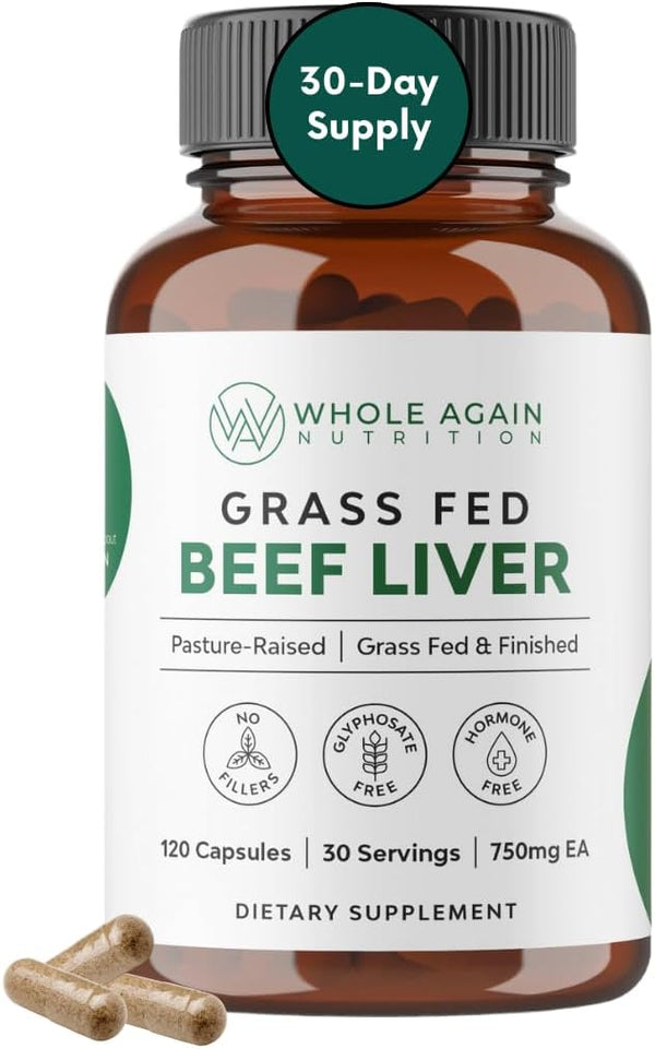 grass-fed-beef-liver-capsules---100-pasture-raised---no-fillers-or-flow-agents---120-count-3000mg-serving---30-day-supply---iron-and-energy---grass-fed-desiccated-liver-supplement-1