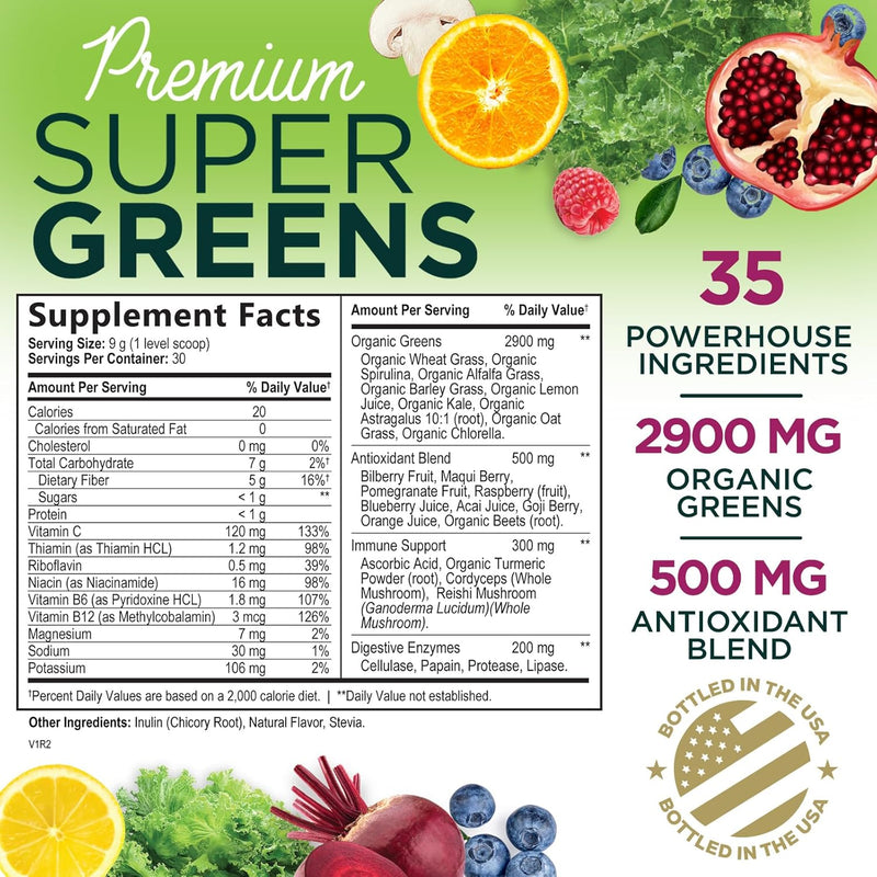 greens-powder-superfood-drink-mix---green-whole-food-blend-for-energy-gut-health-with-organic-wheat-grass-spirulina-chlorella-digestive-enzymes-antioxidant-probiotics-berry-flavor-30-servings-1