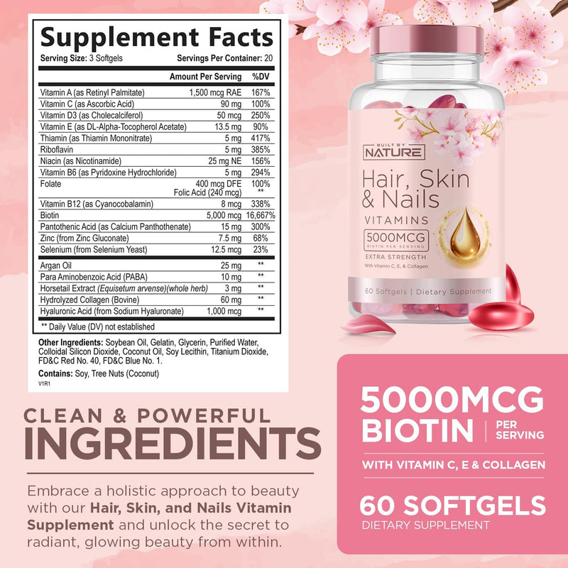 hair-skin-and-nails-vitamins-5000mcg-biotin-with-vitamin-c-e-collagen-hyaluronic-acid-argan-coconut-oil-luscious-hair-growth-radiant-skin-supplement-for-women-60-softgels-2