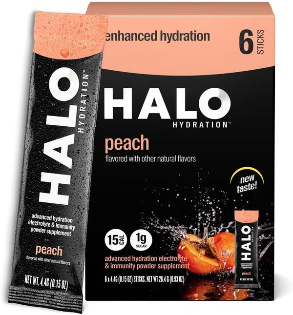 halo-hydration-electrolyte-powder-packets-peach---6-servings-5g-each---organic-hydration-drink-with-low-sugar-essential-vitamins-minerals---vegan-1