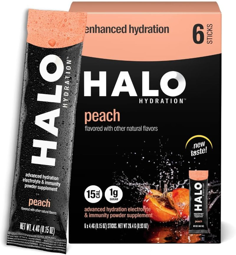 halo-hydration-electrolyte-powder-packets-peach---6-servings-5g-each---organic-hydration-drink-with-low-sugar-essential-vitamins-minerals---vegan-1
