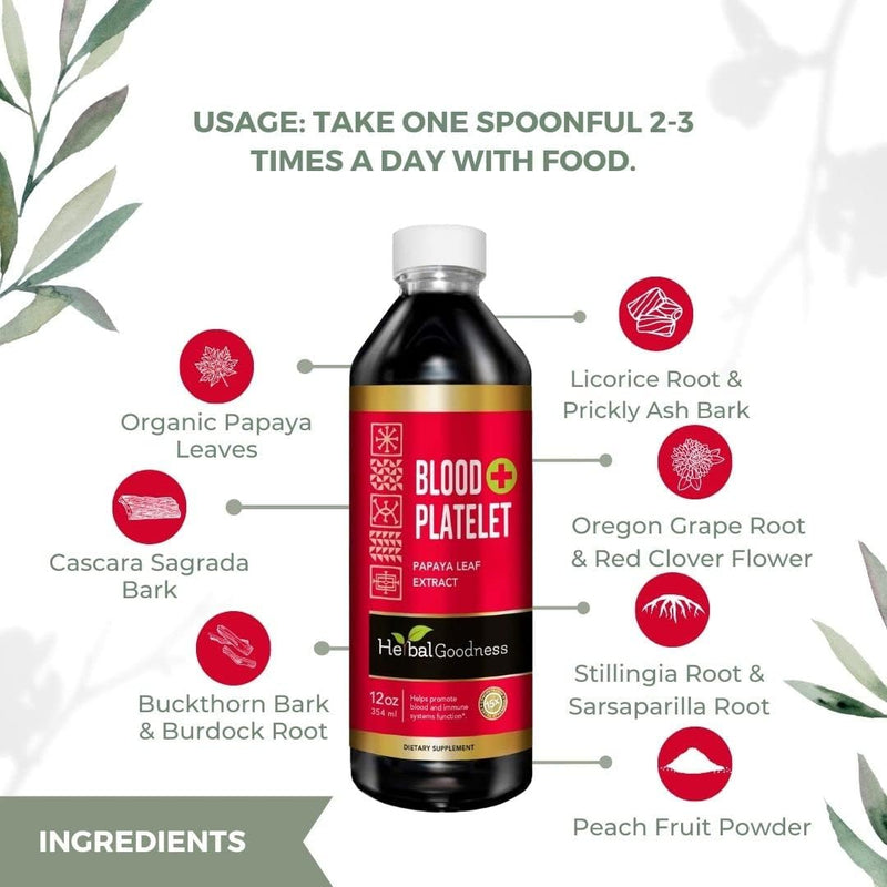 herbal-goodness-blood-platelet-support-plus--papaya-leaf-extract---natural-blood-platelet-boost-bone-marrow-spleen-support-immune-gut-health--12oz-liquid---platelet-support-supplement-pack-of-12-2