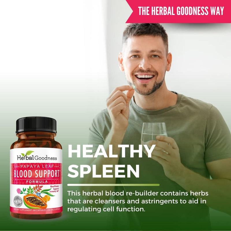 herbal-goodness-papaya-leaf-blood-support-capsules---platelet-bone-marrow-health-immunity-support-blood-cleanse---60450mg-veggie-capsules-1-bottle-2