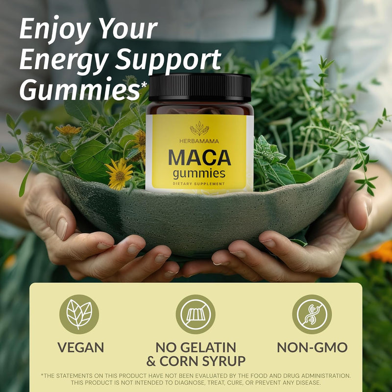 herbamama-maca-root-gummies---1800mg-maca-root-extract-for-energy-support---vegan-non-gmo-antioxidant-support-supplement---90-pectin-based-banana-flavored-chews-2