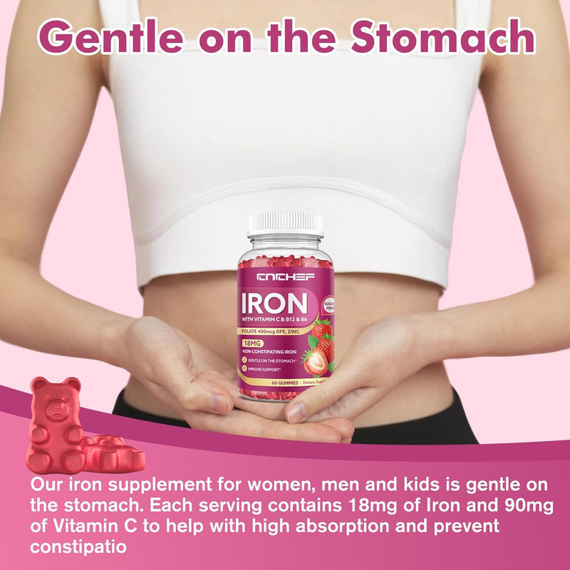 iron-supplement-for-women-men-gummies-multivitamin-blood-builder-iron-supplement-with-folate-vitamin-c-b12-b6-zinc-for-adults-kids---energy-support---strawberry-flavor-vegan-60-gummies-4