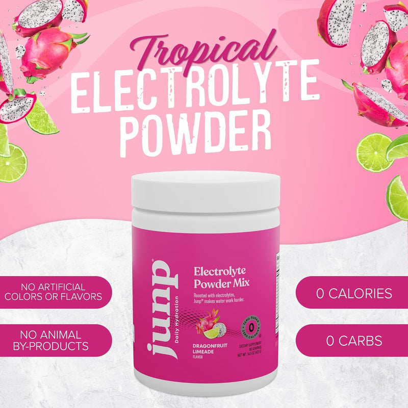 junp-electrolytes-powder-no-sugar-no-carbs---dragonfruit-limeade-keto-electrolyte-drink-mix---potassium-salt-hydration-powder-electrolytes-zero-calorie-sugar-free-electrolyte-powder-90-servings-2