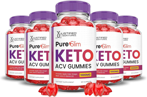 justified-laboratories-5-pack-pure-slim-keto-acv-gummies-advanced-formula-1000mg-pureslim-keto-gummies-apple-cider-vinegar-formulated-with-pomegranate-beet-juice-powder-b12-vegan-non-gmo-300-gummys-1