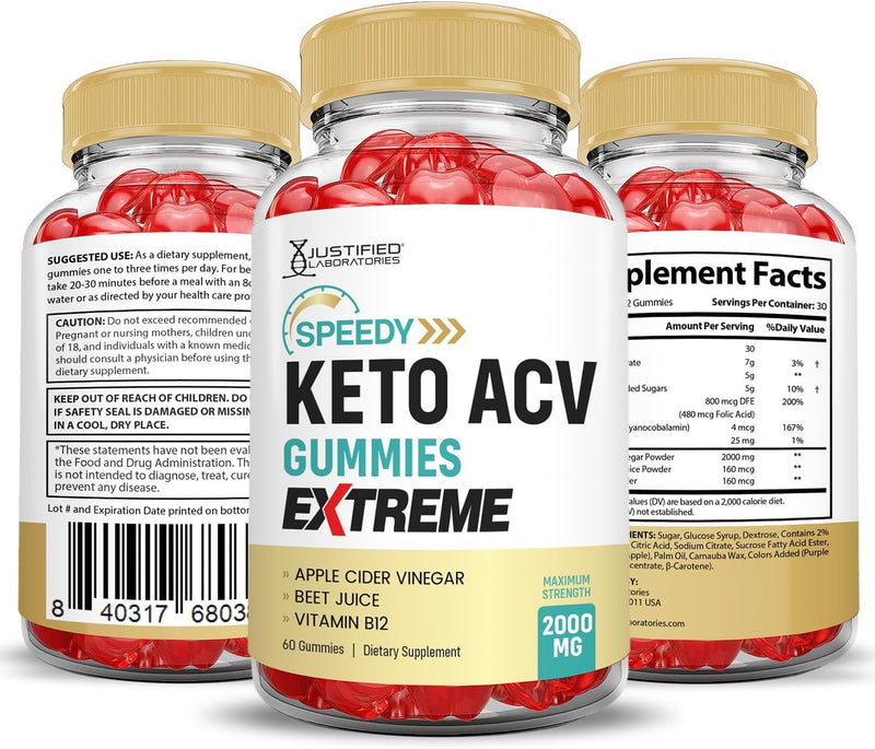 justified-laboratories-5-pack-speedy-keto-acv-gummies-extreme-2000mg-speedy-keto-gummies-advanced-formula-apple-cider-vinegar-with-pomegranate-beet-juice-powder-b12-vegan-non-gmo-300-gummys-5