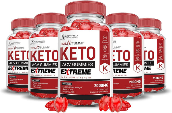 justified-laboratories-5-pack-trim-tummy-keto-acv-gummies-extreme-2000mg-trim-tummy-keto-gummies-apple-cider-vinegar-formulated-with-pomegranate-beet-juice-powder-b12-vegan-non-gmo-300-gummys-1