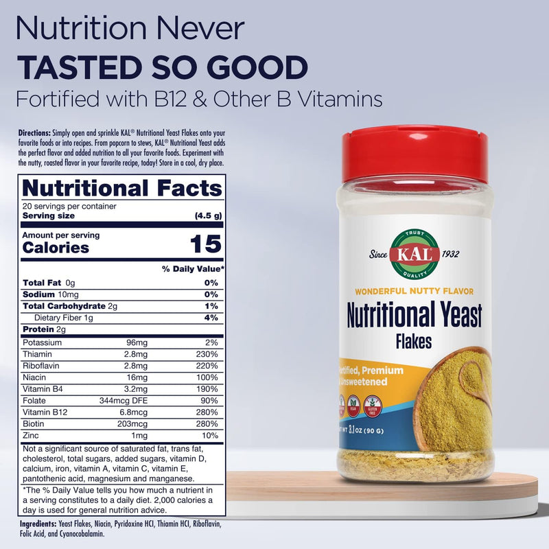kal-nutritional-yeast-flakes-fortified-with-b12-folic-acid-other-b-vitamins-unsweetened-great-nutty-flavor-vegan-gluten-free-60-day-money-back-guarantee-made-in-the-usa-20-servings-31oz-2