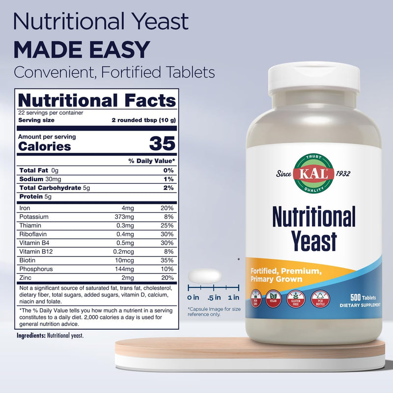 kal-nutritional-yeast-supplement-fortified-w-b12-biotin-folic-acid-other-b-vitamins-naturally-occurring-amino-acids-healthy-hair-skin-energy-support-vegan-gluten-free-83-serv-500-tablets-2