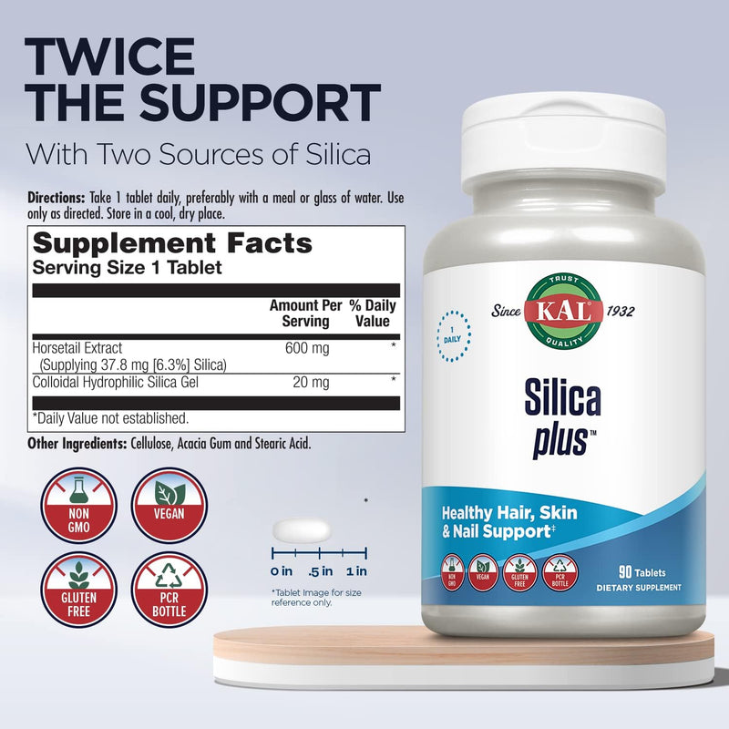 kal-silica-plus-silica-gel-with-horsetail-extract-healthy-hair-skin-nails-support-maximum-absorption-vibrant-hair-glowing-skin-supplement-vegan-gluten-free-90-serv-90-quick-dissolve-tabs-3