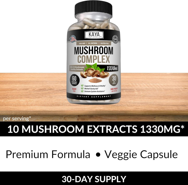 kaya-naturals-premium-mushroom-complex-potent---mushroom-complex-capsules-1330mg-per-serving---aids-mental-clarity-supports-immune-system-wellness-vitality---60-count-3