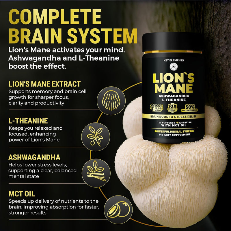 key-elements-organic-lions-mane-mushroom-supplement-with-mct-oil---lions-mane-for-brain-support-relaxed-focus---lions-mane-extract-with-ashwagandha-and-l-theanine---lions-mane-capsules-softgels-3