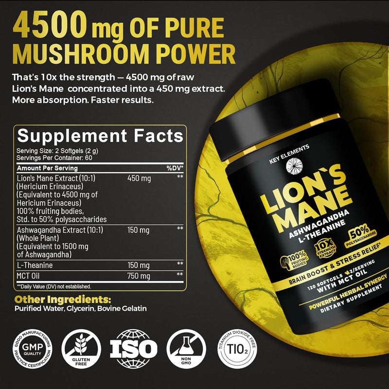 key-elements-organic-lions-mane-mushroom-supplement-with-mct-oil---lions-mane-for-brain-support-relaxed-focus---lions-mane-extract-with-ashwagandha-and-l-theanine---lions-mane-capsules-softgels-5