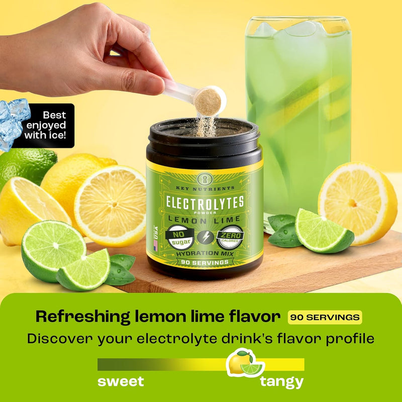 key-nutrients-multivitamin-electrolytes-powder-no-sugar---refreshing-lemon-lime-electrolyte-powder---endurance-energy-supplement---hydration-powder---no-calories---90-servings---made-in-usa-5
