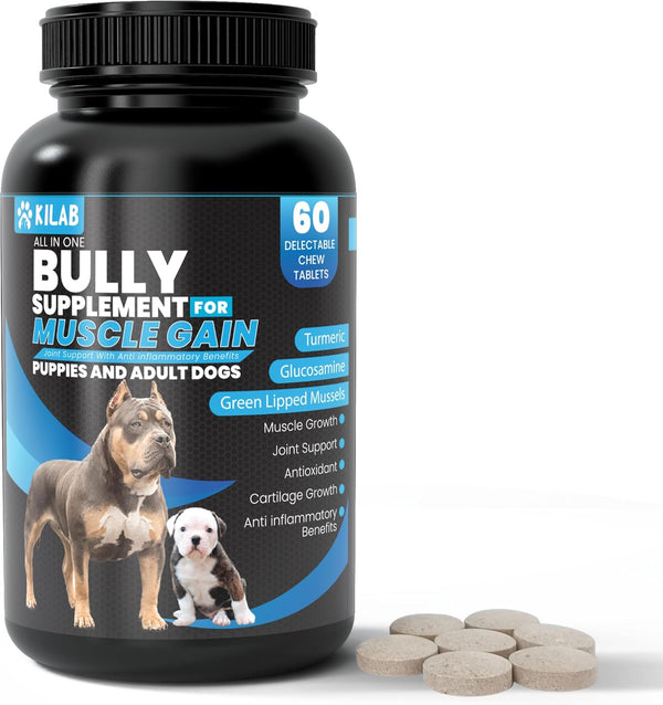 kilab-dog-weight-gainer-60-count-muscle-builder-dog-supplement-muscle-growth-supplement-for-dogs-puppies-and-adults-bully-growth-formula-with-turmeric-glucosamine-green-lipped-mussels-1