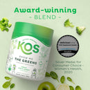 kos-organic-super-greens-powder-erythritol-free---plant-based-superfood-blend-with-spirulina-chlorella-wheatgrass---usda-certified-organic-green-juice-smoothie---apple-flavor---28-servings-2