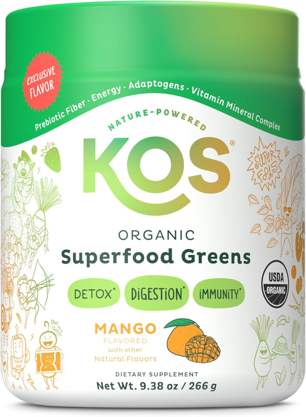 kos-organic-superfood-greens-powder---gut-health-from-prebiotic-fiber-supergreens-and-adaptogens---usda-certified-organic-made-in-a-gmp-certified-facility---28-servings-mango-1