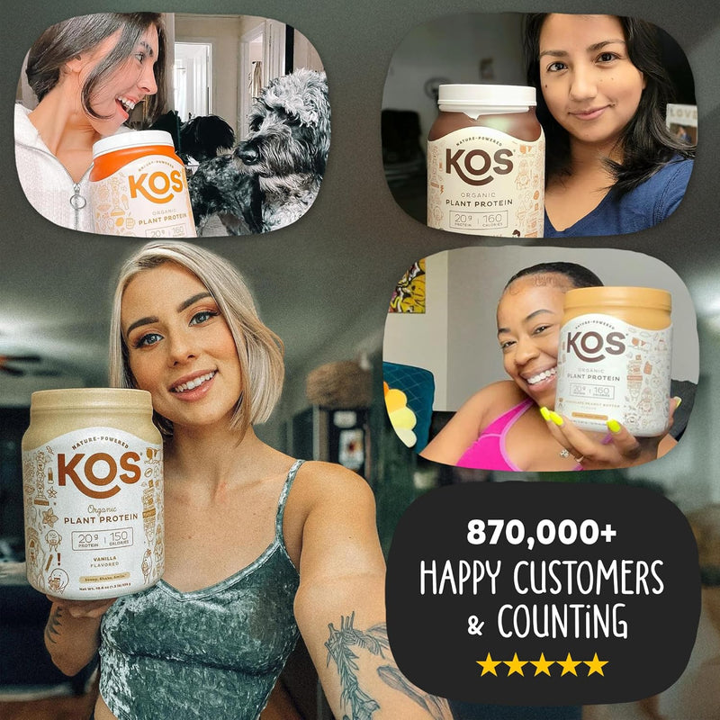kos-plant-based-protein-powder-vanilla-usda-organic---low-carb-pea-protein-blend-vegan-superfood-rich-in-vitamins-minerals---keto-soy-dairy-free---meal-replacement-for-women-men---10-servings-5