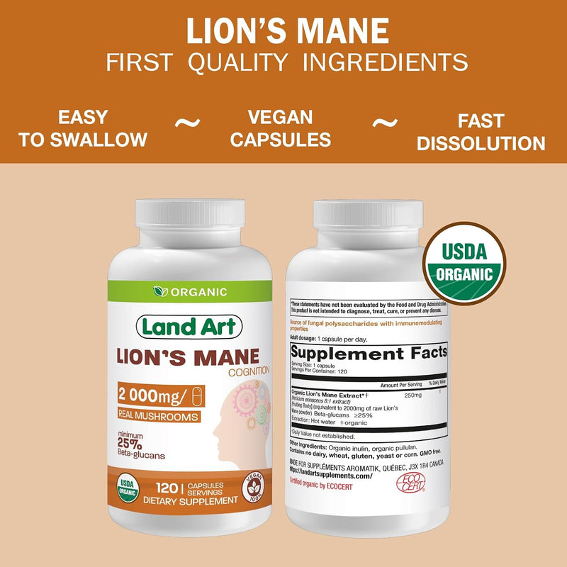 land-art-certified-organic-lions-mane---cognition-memory---120-days-supply---2000mg---cognition-memory---multiple-extraction---mental-clarity---focus-5