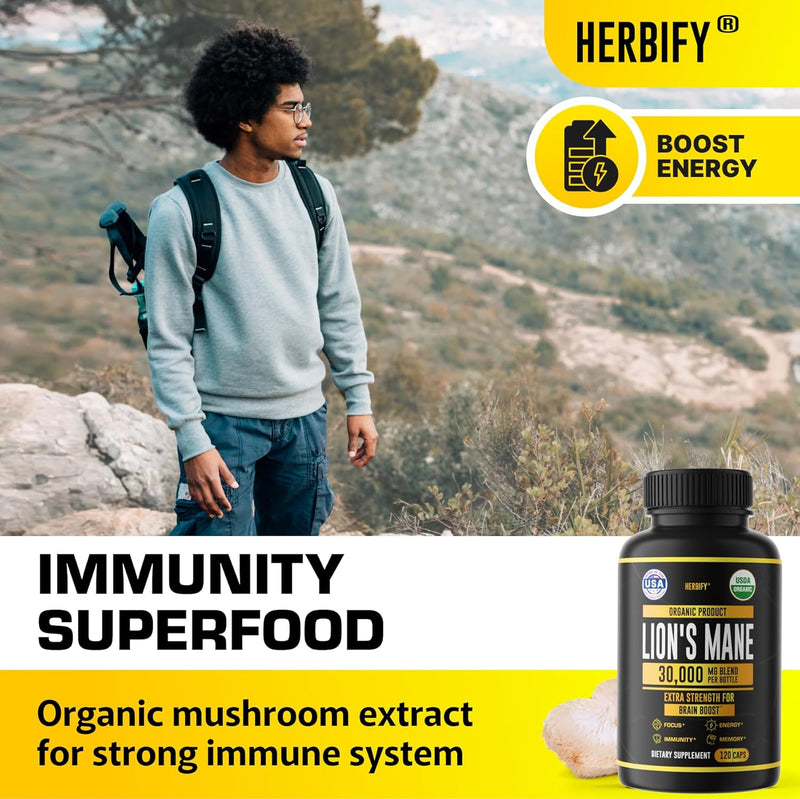lions-mane-supplement---daily-mushroom-supplement-for-memory-focus-clarity---brain-booster---lions-mane-capsules-for-natural-immune-support---vegan-organic---120-capsules-3