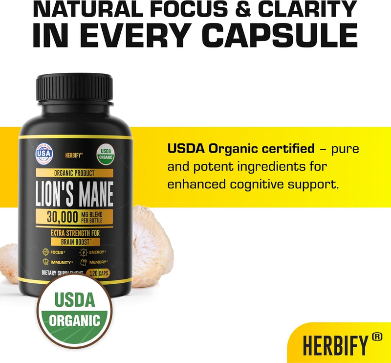 lions-mane-supplement---daily-mushroom-supplement-for-memory-focus-clarity---brain-booster---lions-mane-capsules-for-natural-immune-support---vegan-organic---120-capsules-4