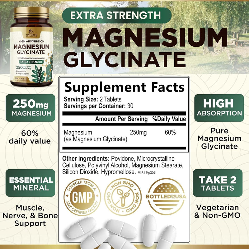 magnesium-glycinate---magnesium-supplement-for-heart-health-nerve-muscle-bone-and-sleep-support---100-chelated-high-absorption---250-mg-per-serving---gluten-free-vegan-non-gmo---60-count-2