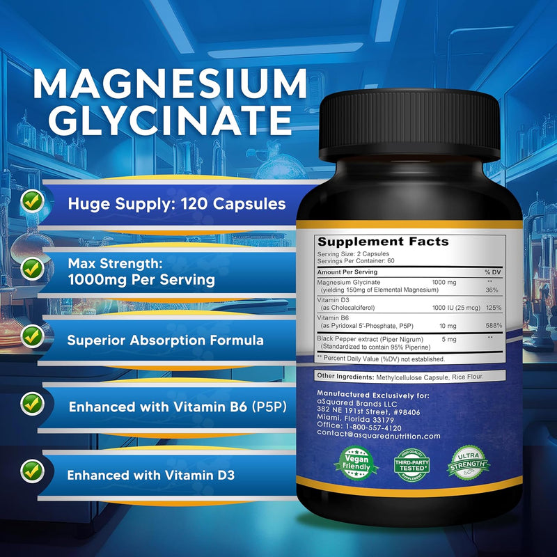 magnesium-glycinate-1000mg-with-vitamin-d3-b6-500mg-per-capsule---pure-elemental-mag-supplement-complex-for-sleep-muscle-bone-health---replace-gummies-tablets-powder---120-capsules-5