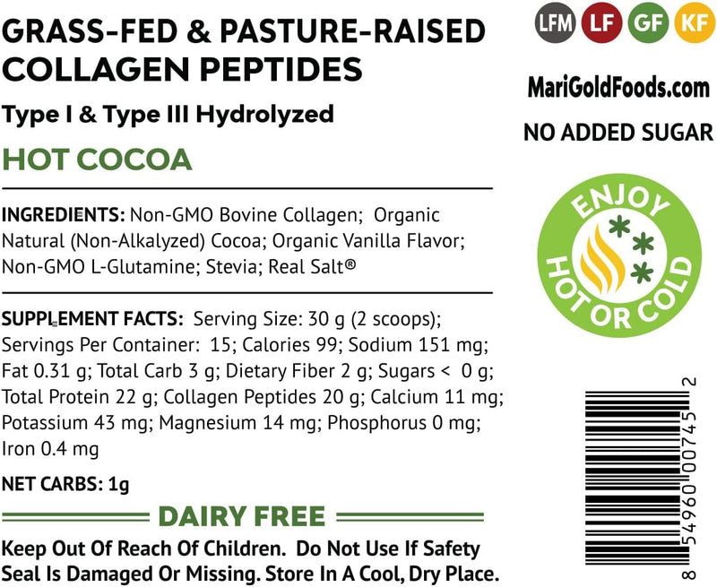 marigold-grass-fed-collagen-peptides-powder-hot-cocoa-1lb---100-pure-type-i-iii-bovine-hydrolyzed-collagen-non-gmo-hormone-free-soy-free-gluten-free-dairy-free-keto-friendly-6
