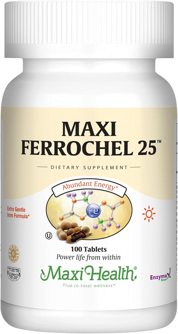 maxi-health-iron-supplement---gentle-iron-supplements-for-men-women---ferrous-fumarate---ferrochel-25-mg-for-anemia-red-blood-cell-production---chelated-iron-pills---100-kosher-tablets-1