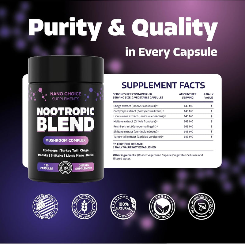 nano-choice-nootropic-blend---mushroom-complex-supplement-for-brain-focus-productivity-immune-support-non-gmo-vegan-made-in-usa-120-capsules-2