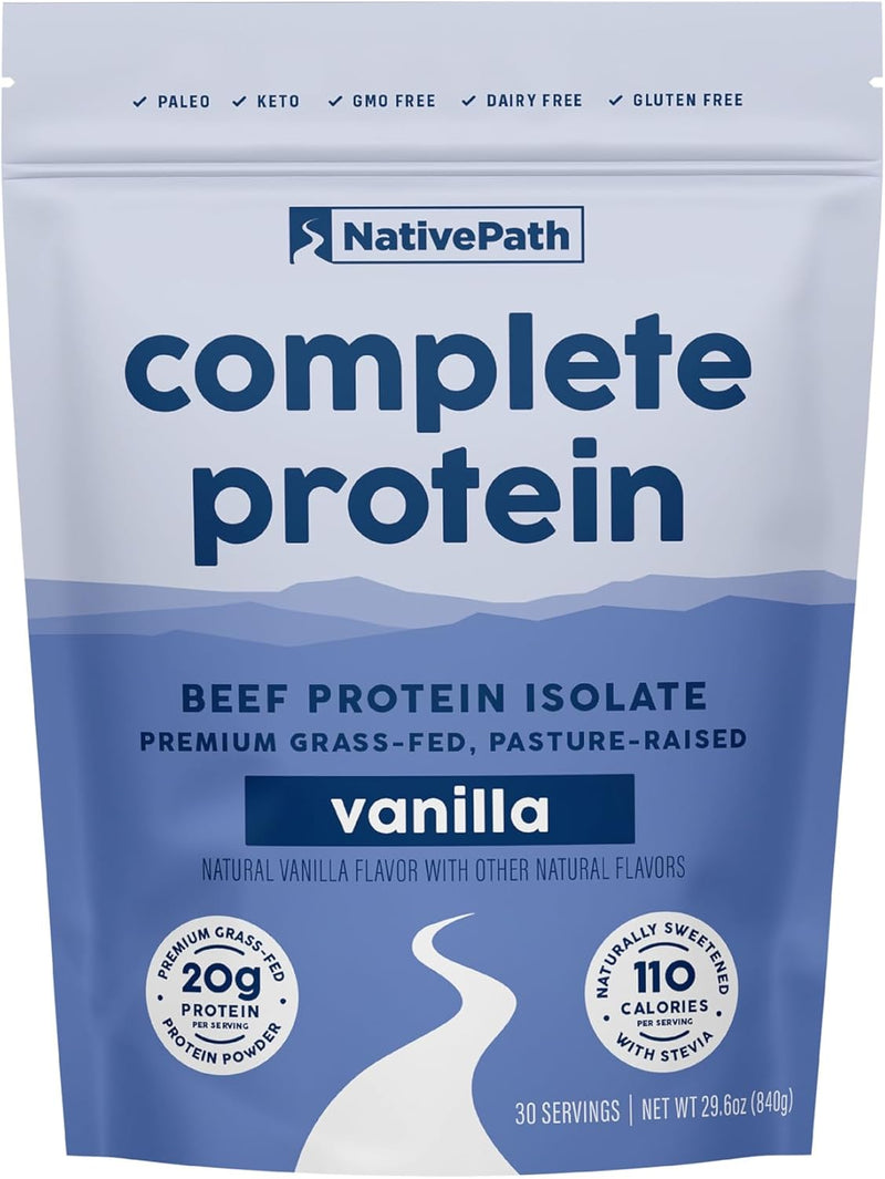 nativepath-complete-beef-protein-powder-isolate-grass-fed-pasture-raised-dairy-lactose-free-gluten-free-zero-sugar-mcts-amino-acids-20g-protein-vanilla-flavor-30-servings-1