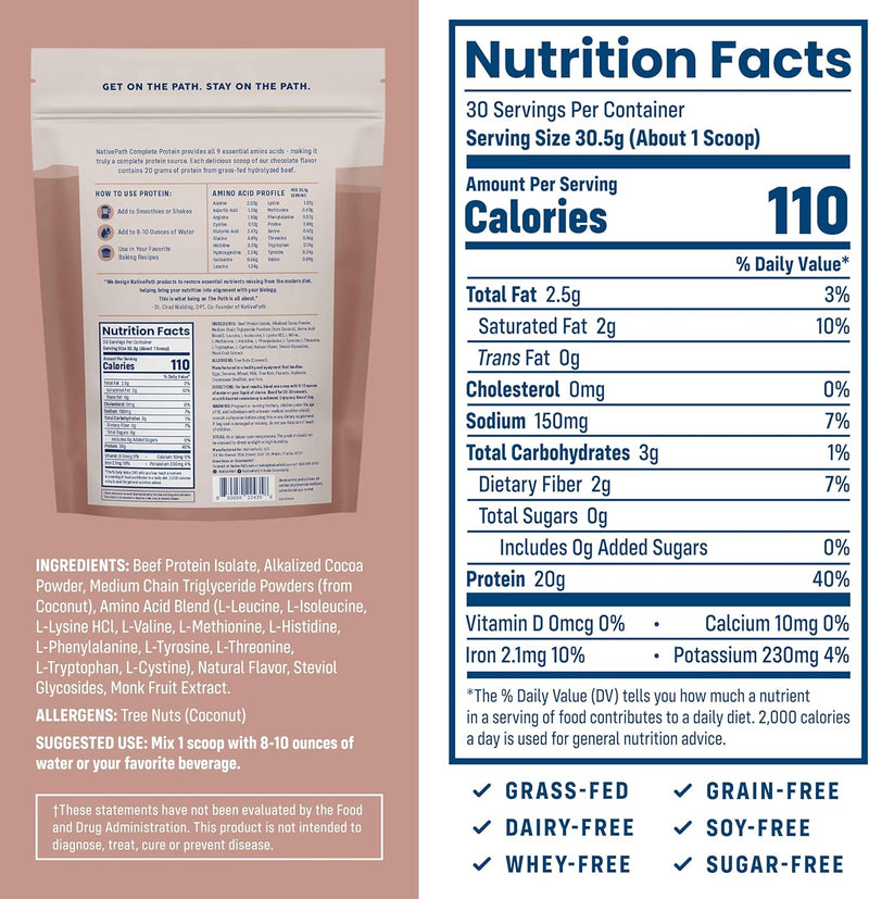 nativepath-complete-beef-protein-powder-isolate-grass-fed-pasture-raised-dairy-lactose-free-gluten-free-zero-sugar-mcts-amino-acids-20g-protein-chocolate-flavor-30-servings-2