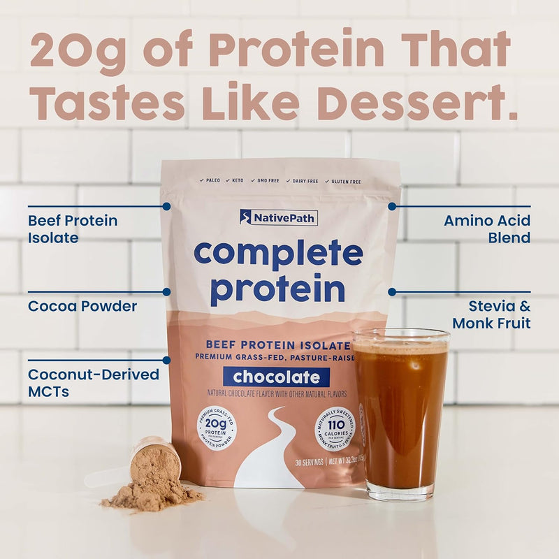 nativepath-complete-beef-protein-powder-isolate-grass-fed-pasture-raised-dairy-lactose-free-gluten-free-zero-sugar-mcts-amino-acids-20g-protein-chocolate-flavor-30-servings-3