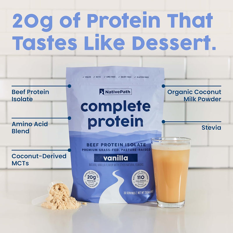 nativepath-complete-beef-protein-powder-isolate-grass-fed-pasture-raised-dairy-lactose-free-gluten-free-zero-sugar-mcts-amino-acids-20g-protein-vanilla-flavor-30-servings-5
