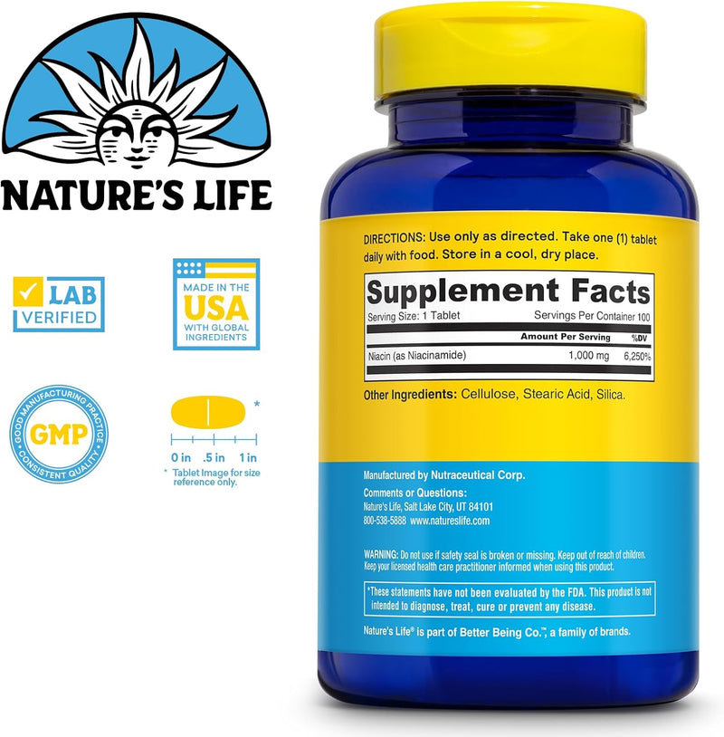 natures-life-energizing-niacinamide-vitamin-b3-1000mg---high-potency-no-flush-niacin-supplement---nerve-function-energy-and-metabolism-support---60-day-guarantee---100-servings-100-tablets-2