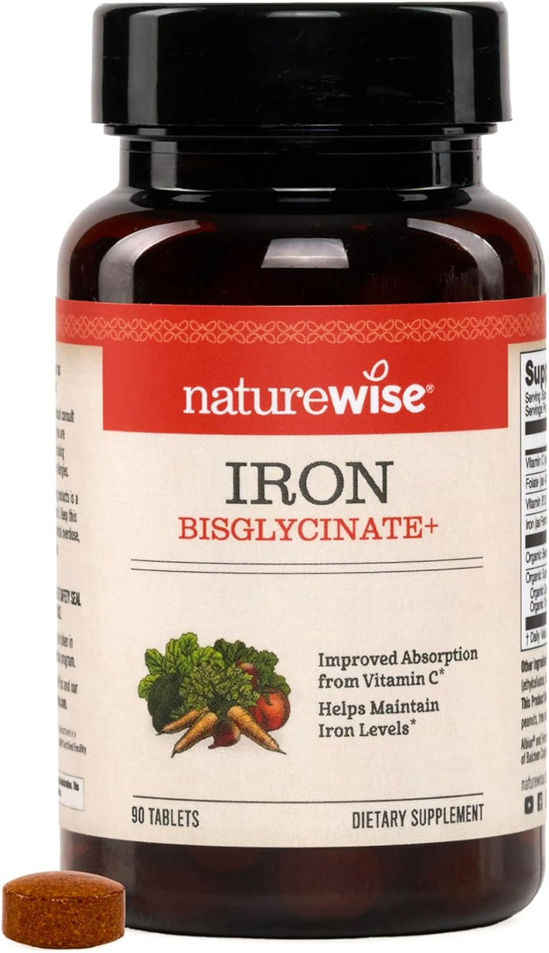 naturewise-vegan-iron-supplement-for-women-men---gentle-on-stomach-high-absorption---coated-iron-bisglycinate-tablets-vitamin-c-methyl-b12-folate-organic-food-blend---90-tablets90-day-supply-1