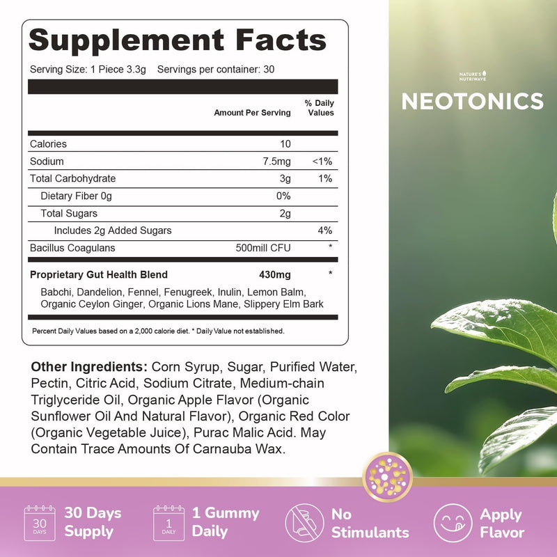 neotonics-skin-and-gut-gummies---100-natural-probiotic-gummies-chewable-probiotics-for-digestive-health-skin-health-daily-probiotics-for-women-men---apple-flavor-30-gummies-1-month-supply-3