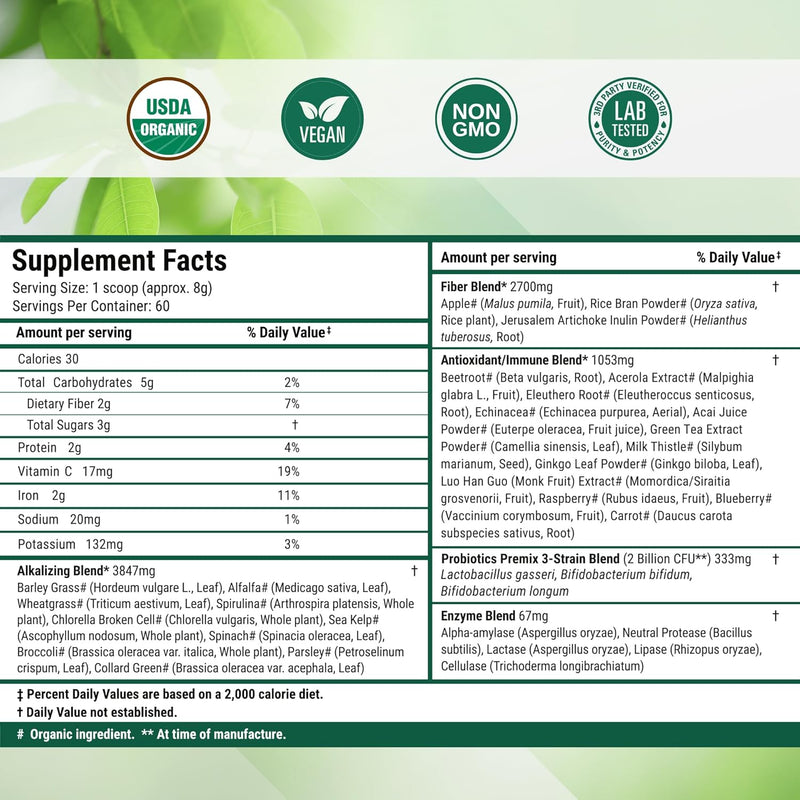 nested-naturals-super-greens-daily-superfood-powder---certified-usda-organic-green-powder-w20-whole-foods-spirulina-powder-wheat-barley-grass---probiotics-fiber-enzymes---original-flavor-60-5