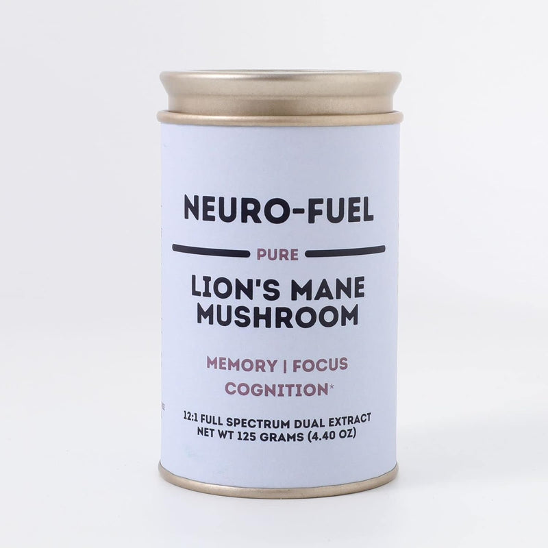 neuro-fuel---memory-focus-cognition-12x-concentrated-high-strength-pure-organic-lions-mane-121-dual-extract-100-fruiting-bodies---125-grams---441-oz-1