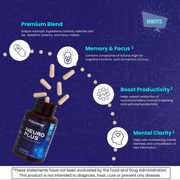 neuro-plus-premium-nootropics-cognitive-enhancement-vitamins-for-memory-focus-mental-clarity-with-bacopa-extract-gaba-huperzine-a-and-dha-60-capsules-1